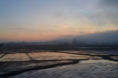 Amazing sunrise from the train